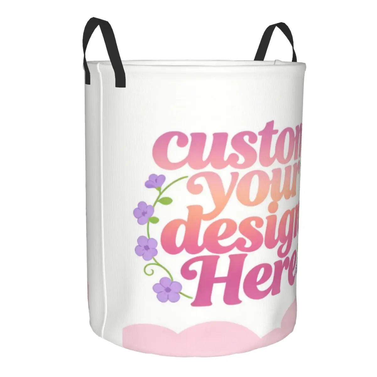 Custom Custom Your Photo Logo Text Laundry Basket Collapsible Personalized Image Clothes Toy Hamper Storage Bin for Kids Nursery