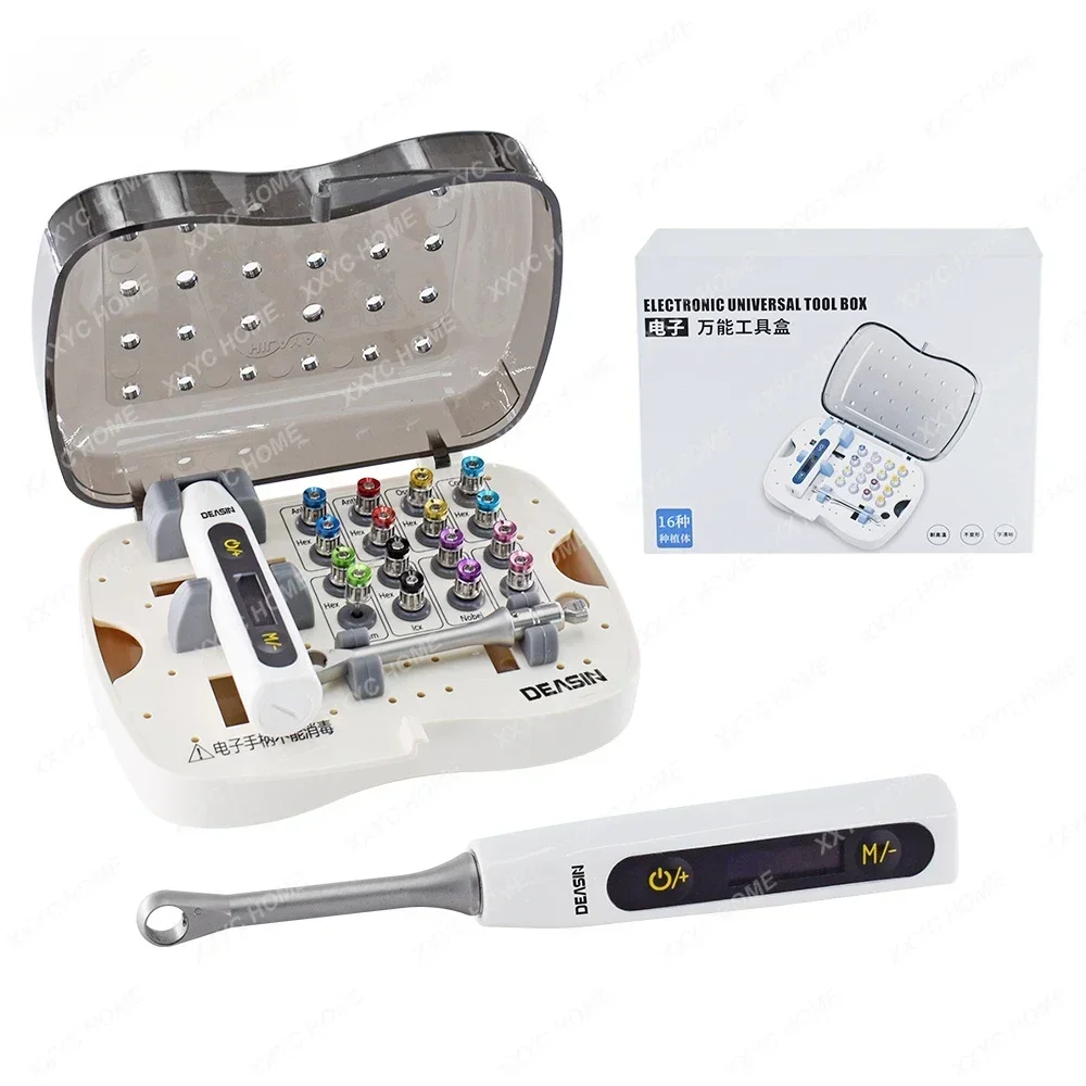 Electric Implant Surgical Manual Kit Implant Tool With 16 Screw Drivers Dental Implant Torque Wrench Dental Equipment