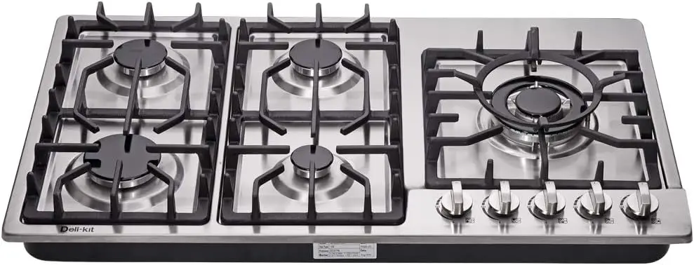 Fuel Sealed 5 Burners Stainless Steel Drop-In Gas Hob DK258-A08 Gas Cooker