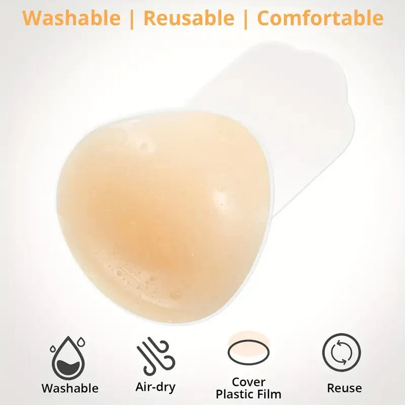 Ultra Comfortable Invisible Stick-On Lift Bra - Seamless, Strapless, Self-Adhesive, Push-Up, Backless, Wireless