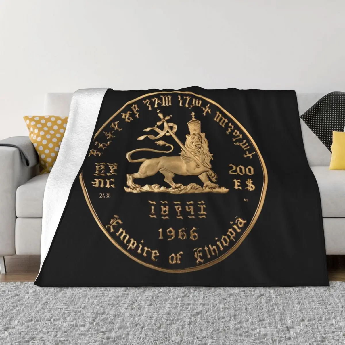 Lion Of Judah Blankets Warm Flannel Imperial Ethiopia Flag Throw Blanket for Home Bedroom Sofa