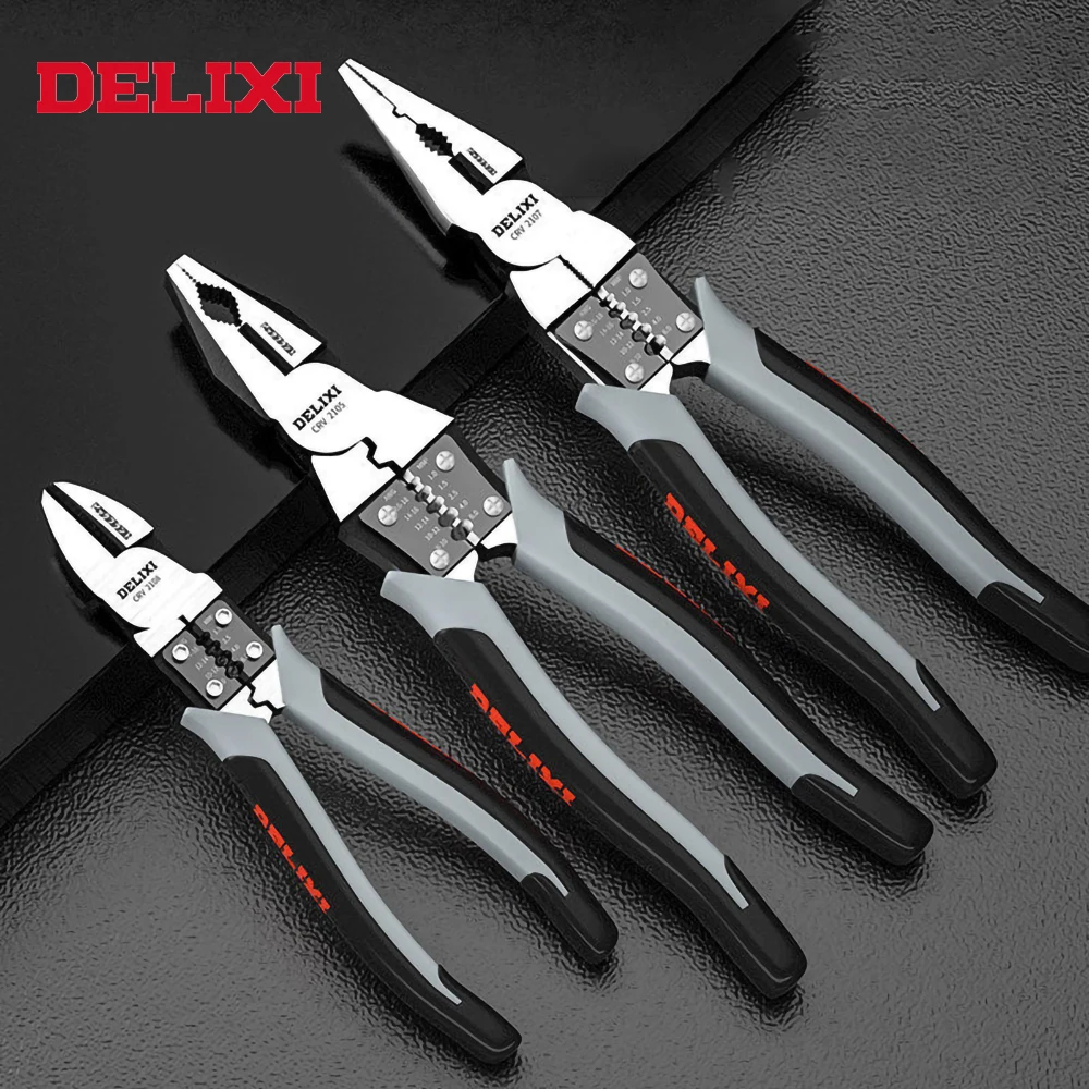 Delixi Multifunctional Diagonal Pliers Wire Cutters Universal Needle Nose Pliers Hardware Tools Universal for Electrician