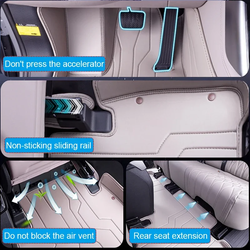 ل BYD تان تانغ EV 7 مقاعد 2022-الحاضر مخصص نابا الجلود سيارة القدم حماية حصيرة السيارات الفاخرة مقاوم للماء وسادة أرضية ملحق