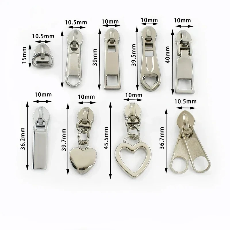 

10/20Pcs 5# Nylon Zippers Slider Wallet Pocket Decor Zipper Puller Luggage Bag Zip Head Repair Kits Garment Hardware Accessories