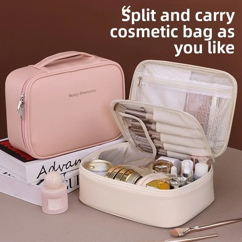 High-End Multi-functional Cosmetic Storage Bag Large Capacity Split Design Niche Design for Organizing Beauty Essentials