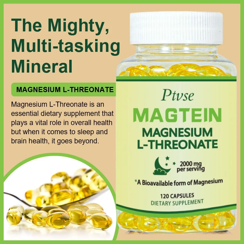 Ptvse Magtein Magnesium L-Threonate Capsules Supports Focus, Memory & Learning Brain Health Supports Quality of Sleep