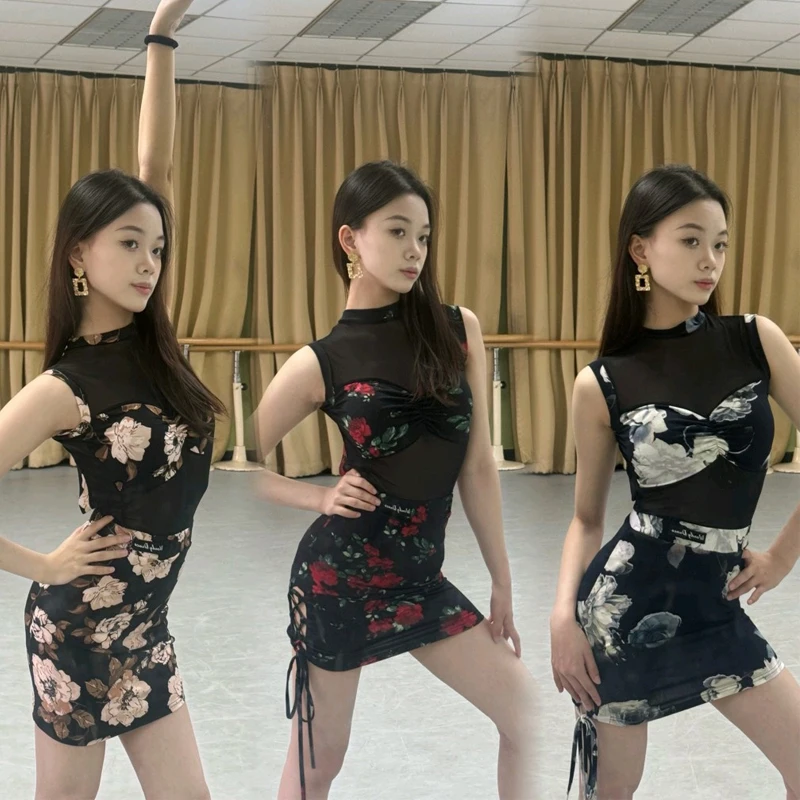 

New Adults Ballroom Dance Training Suits Women'S Samba Latin Dance Costume Ladies Rumba Tango Latin Dance Clothing SL13064