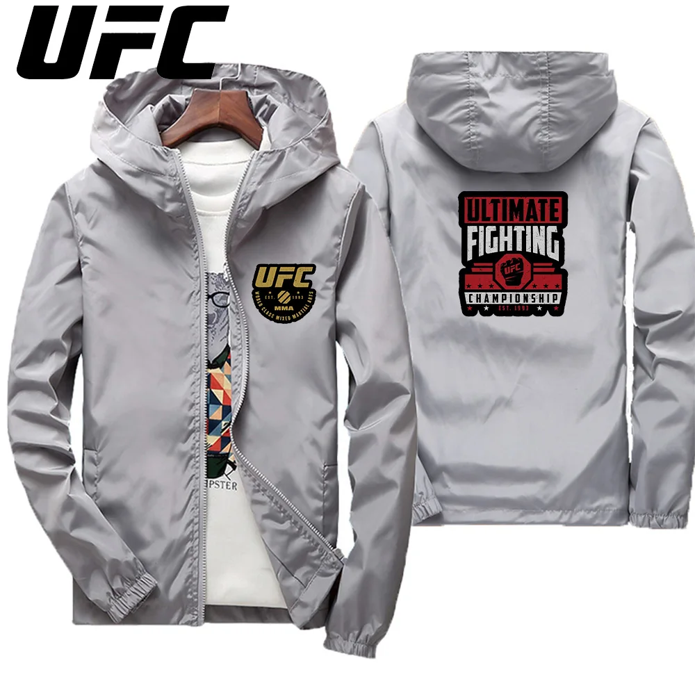 UFC سترة رجال الإطفاء غير الرسمية الجديدة للرجال، ملابس رياضية خارجية رفيعة للغاية وسحاب واقية من الشمس، صيف، نمط رياضي 2025