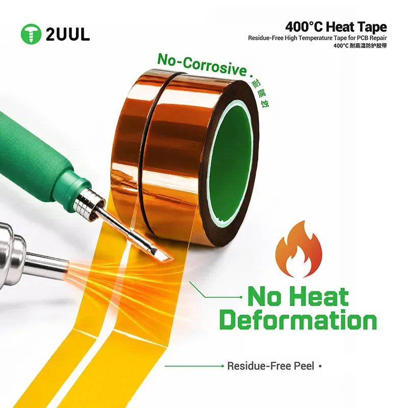 2UUL HT01 HT02 Residue-Free High Temperature Tape for PCB Repair Heat No Deformation Residue-free Tape