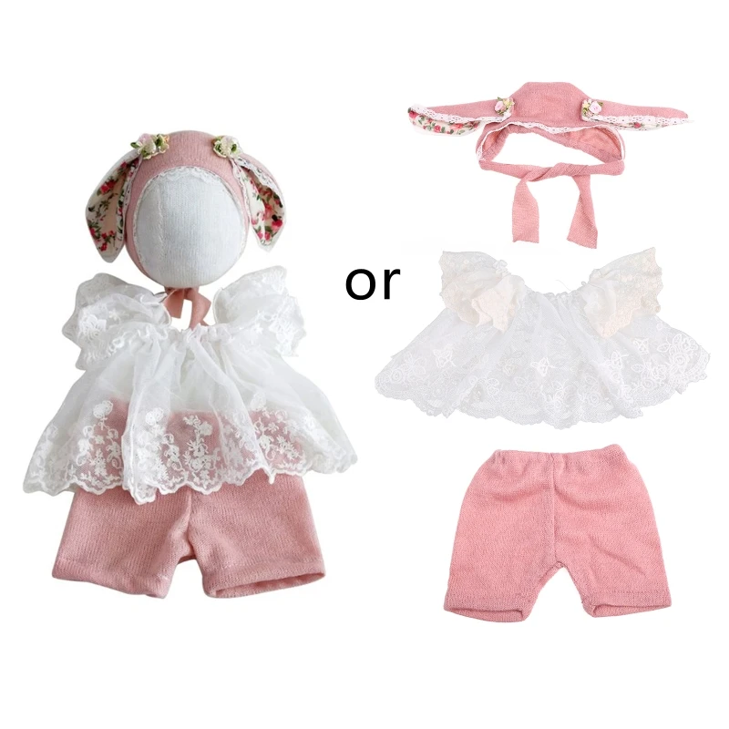 

Lovely Babe Born Accesorios Picture Outfits Hat Shorts Clothes Dress Boy / Girl Costume Hat Pants Set Lace