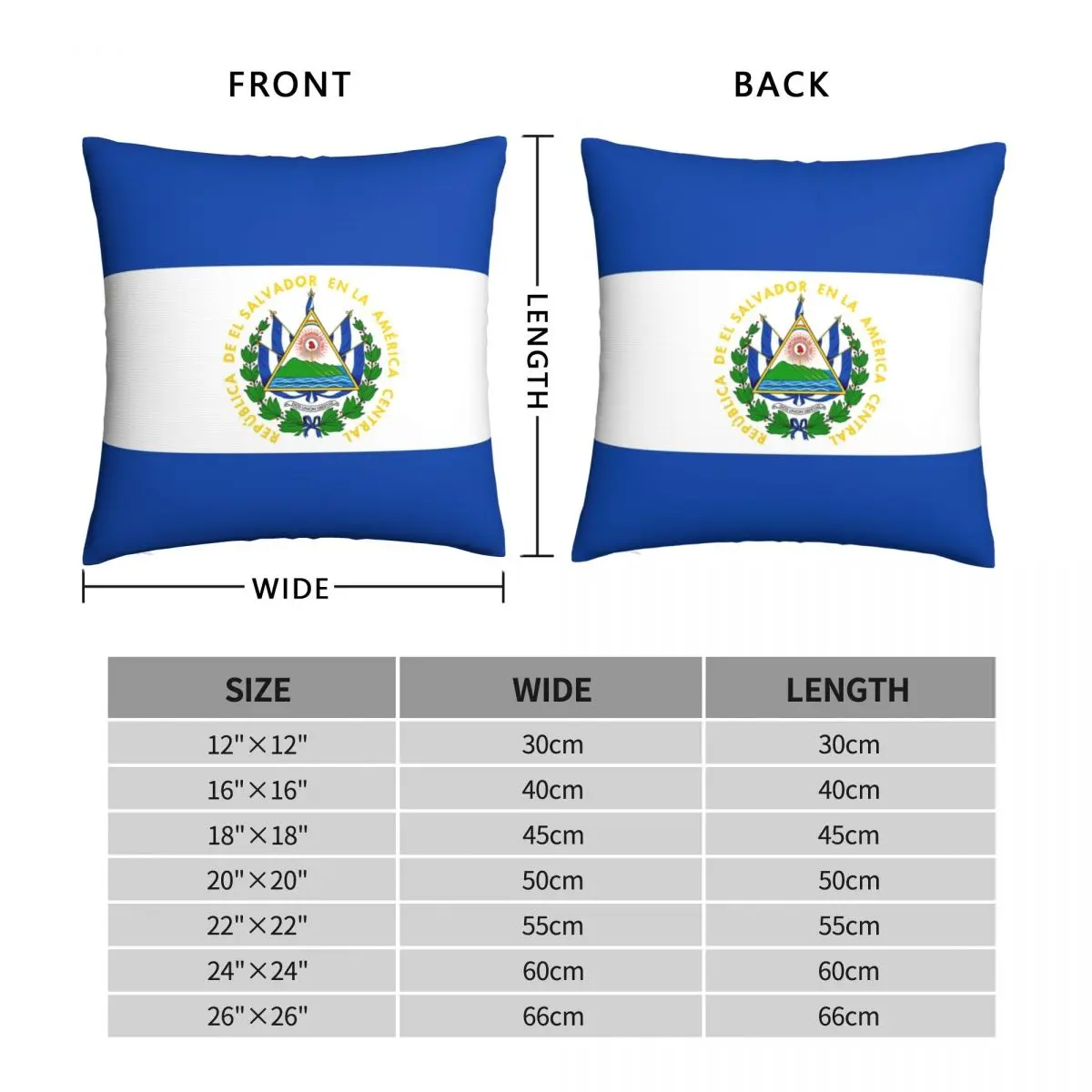 El Salvador Flag Salvadoran Flag Pillowcase Polyester Linen Velvet Printed Zip Decor Room Cushion Cover