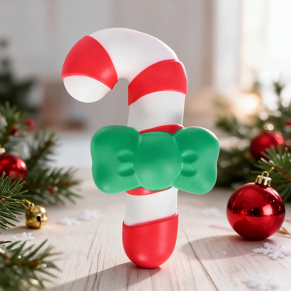 Candy-Cane Squishies Christmas Fidgets Toy Cute Stress Relief Fidgets Squeeze Toy Gift For Kids Adults Holiday Stocking Stuffer