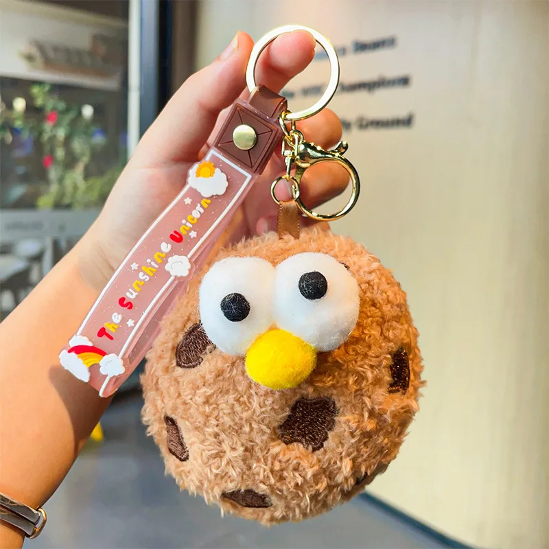 Nieuwe Cartoon Heerlijke Chocoladekoekje Knuffel Sleutelhanger Creatieve Schattige Big Eye Cookie Pluche Rugzak Hanger