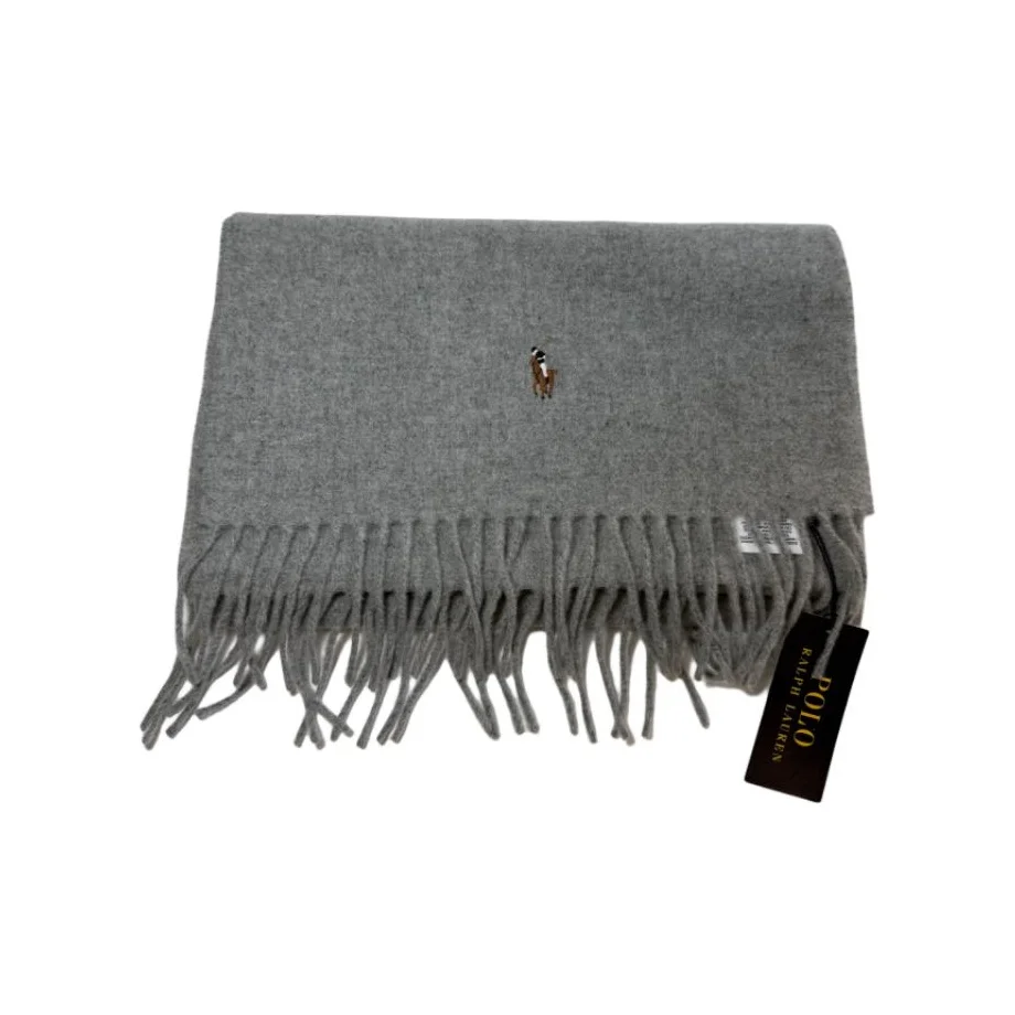 Cachecóis de Lã Polo Ralph Lauren Unissex Cinza Claro PC1047-034