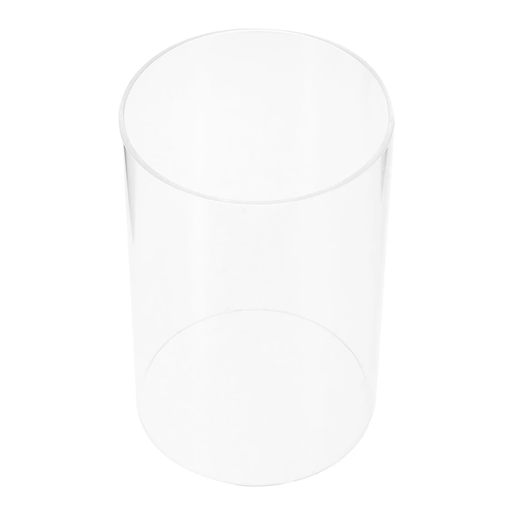 

Glass Lampshade Holder Chimney Bottomless Cylinder Cover Clear Tube Sleeve