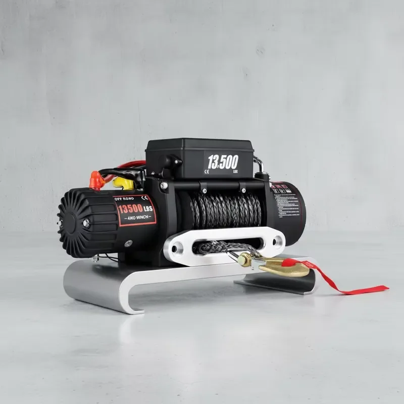 Czech Warehouse 13500 LBS 12v Floor Mount Electric Truck Winch for ATV with Synthetic Rope Remote Control 7 Days