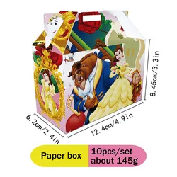 Disney Beauty and the Beast Candy Box Supplies For Kids Birthday Party Favors Gift Popcorn Box Baby Shower Snack Candy Box Gift