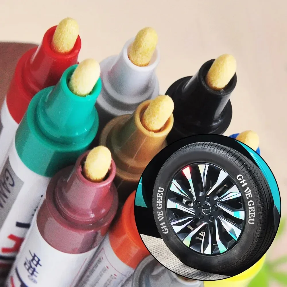 Paint Cleaner Car Wheel Tire Oily Painting Pen Auto Rubber Tyre Polishes Metal Permanent Marker Graffiti Touch Scratch Wet Wax image 3