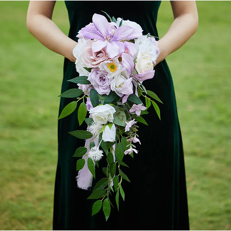 

Wedding Bouquets for Bride Bridesmaid, Purple Bridal Bouquets for Bride, Wedding Flowers Bouquet Tossing Bouquet, Weddi