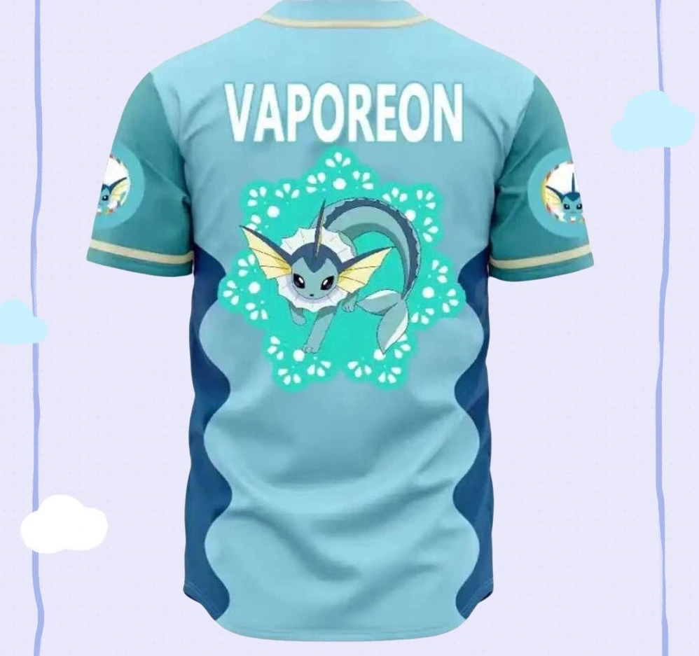 

2025 Pok é mon Knitted T-shirt, fast drying and breathable, casual and fashionable ice silk polyester (multiple sizes)