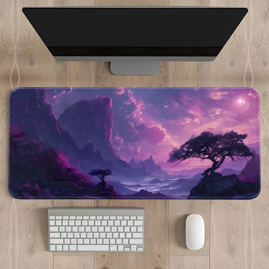 rubber Mouse Pad Keyboard Mouse Pad Desk accessories office Pad Computer Laptop Pad Game Console Pad Romantic Purple Tree