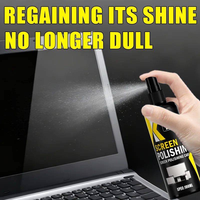 マルチサーフェススクリーンクリーナースプレー 100ml - 速攻研磨、指紋除去、本来の輝き復元、アンチグレア