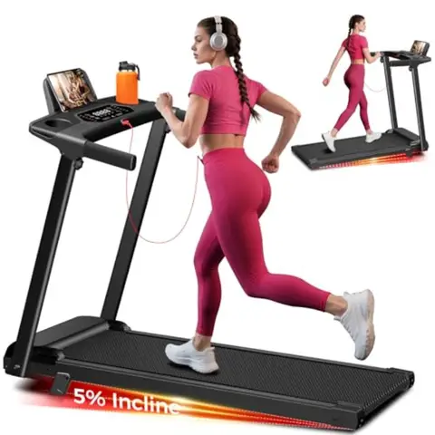 Compact and Portable Electric Treadmill for Home Use with Incline Adjustment Lightweight Walking Pad for Indoor Exercise LED Di