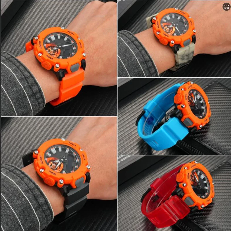 24MM Resin Rubber silicone Strap For Casio GA-2200 GA-2200M GA2200 GA2000 PRW6600 Men's Series Watchband Accessories