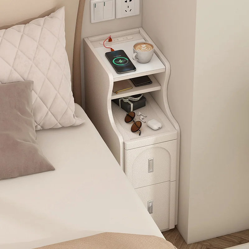 Storage Kids Nightstand Table Minimal Item Modern Drawers Bedsides Table Narrow Space Mesa De Cabeceira Bedrooms Furniture