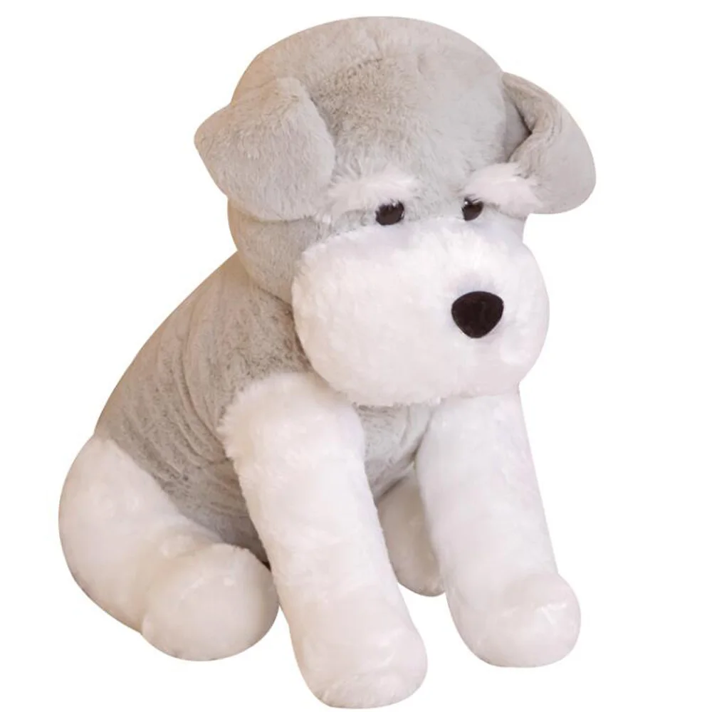 

Cartoon Simulation Lovely Sitting Schnauzer Dog Stuffed Children Plush Toy