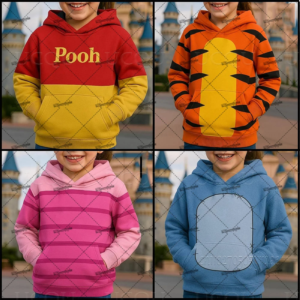 Disney Winnie the Pooh Halloween Cosplay Hoodies Für Kinder Herbst Winter Neue Cartoon Hoody Pullover Mädchen Jungen Weihnachten Geschenke