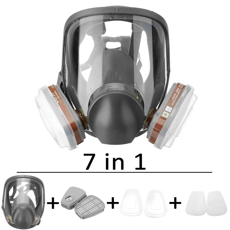 Gas Mask Acid/Organic/Ammonia 6800 Full Face Mask Respirator Paint Chemical Pesticide Laboratory Anti-dust Multifunction Filters