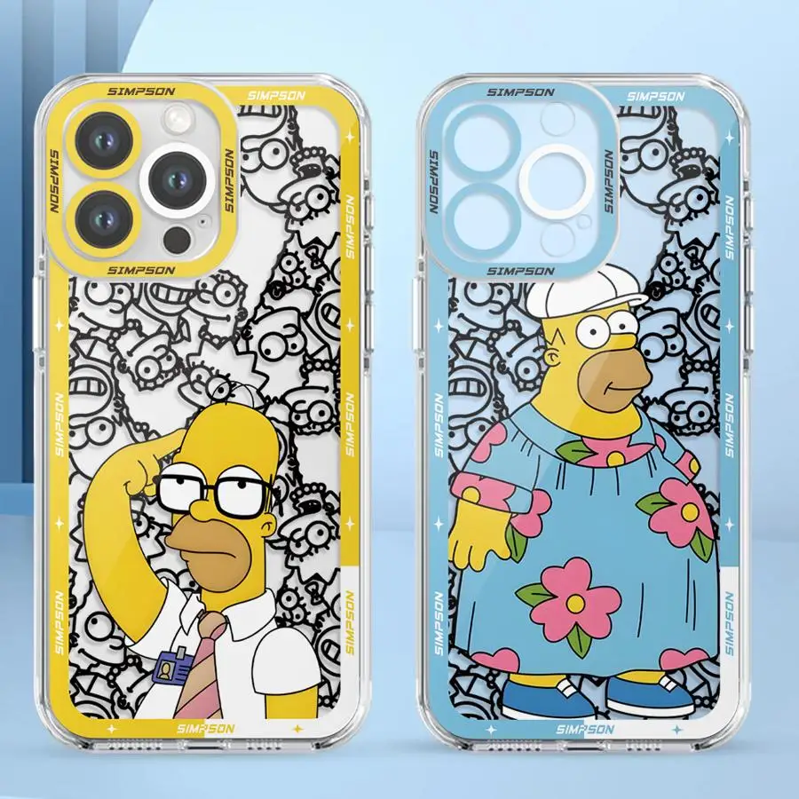 سيمبسون أبي الكرتون لينة غطاء جراب هاتف لابل آيفون 17 الهواء 7 8 SE XR XS 15 14 16 زائد 13 12 11 17 برو ماكس 16e