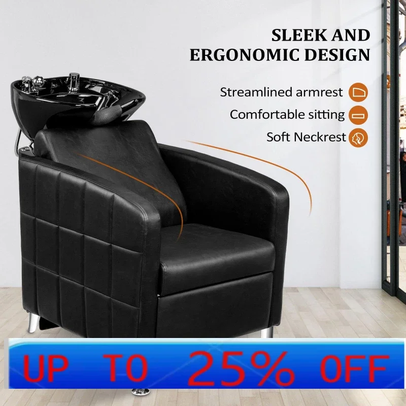 

lmm Comfortable Shampoo Bed Hairdressing Half Reclining Shampoo Chair Barber Shop Quick Flushing Bed