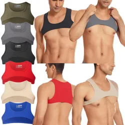 Mens Body Chest Harness Crop Tops Sexy Shoulder Bondage Belt Bodybuilding Vest Sport Fitness Tank Tops Stage Clubwear Costume