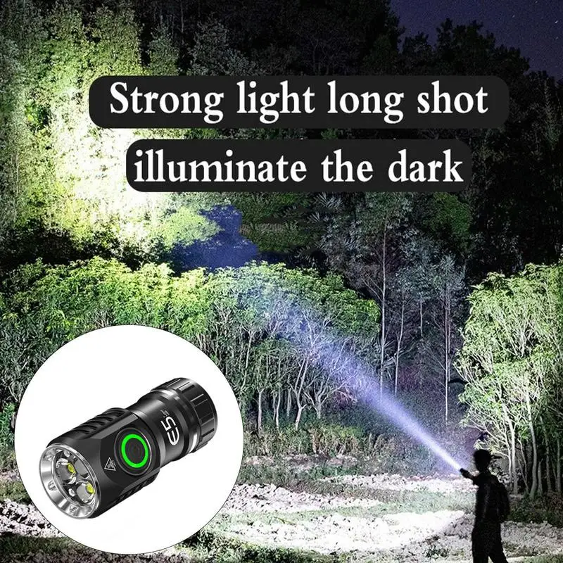 High Lumen Flashlights Rechargeable Led Torch With Lanyard Super Bright Portable Led Torch With Lanyard 5 Light Mode For Camping