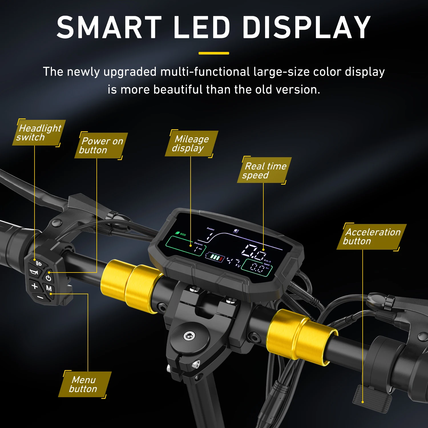 سكوتر كهربائي IENYRID M4 Pro S+، محرك 800 وات، بطارية 48 فولت 12.5 أمبير في الساعة، سكوتر إطارات 10 بوصة، أقصى سرعة 45 كم/ساعة، فرامل قرصية، شاشة LCD #2
