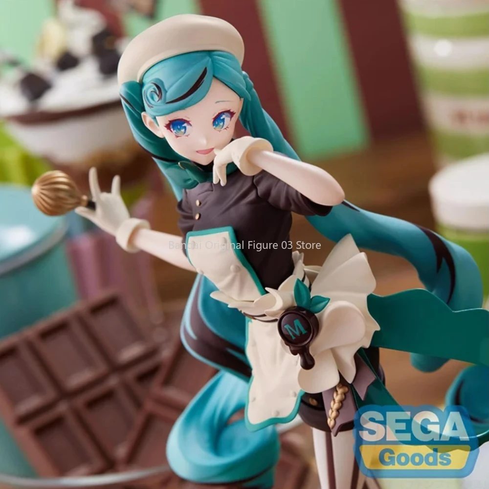Original SEGA Vocaloid อะนิเมะตัวเลข Hatsune Miku Dark ช็อกโกแลต Pastry Chef สะสมตุ๊กตาของเล่นของขวัญเด็กหญิง