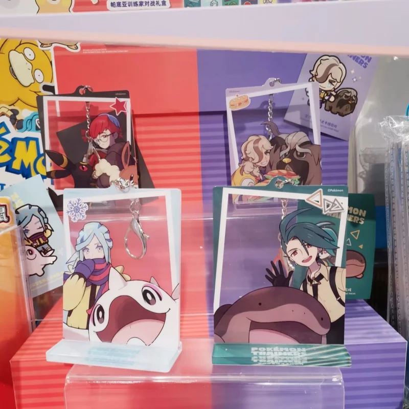 In Stock PokéMon Paldea Trainer Photo Card Keychain Set Scarlet Violet Trading Collection Card 16.0 Booster Pack Birthday Gifts