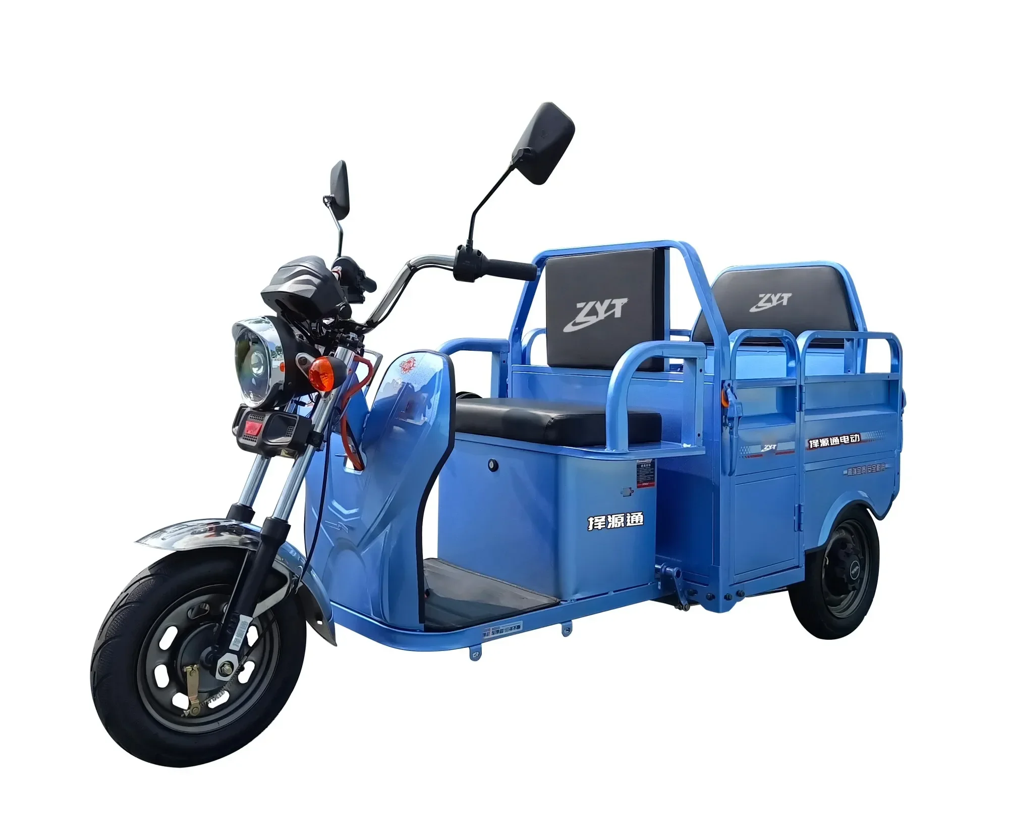 Brand New 0.9M 800W Electric 3-Wheeler Pedicab Tricycle 2-Seater Closed Cabin for Adults Open Body Type Passenger Taxi