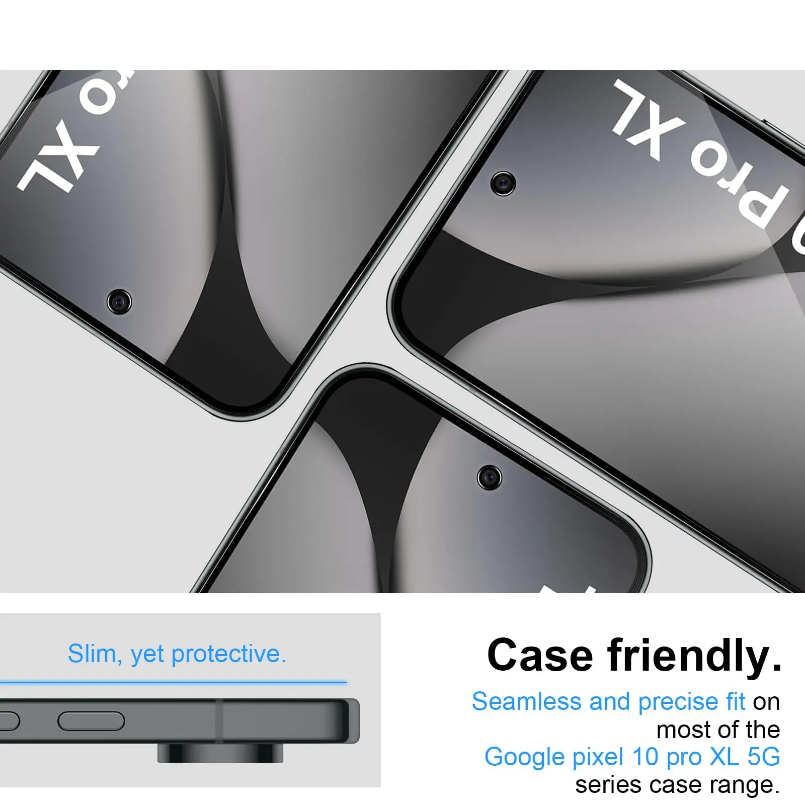 Anti-Spionage-Displayschutz für Google Pixel 10 Pro XL, Privatsphäre, 9 Stunden gehärtetes Glas, kratzfest, Peep-Hülle