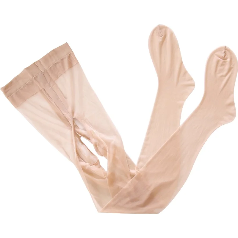 Upgraded 1D Crotchless Pantyhose for Women Sexy Transparent Ultra-Thin Nylon Tights Breathable Stretchy Female Stockings