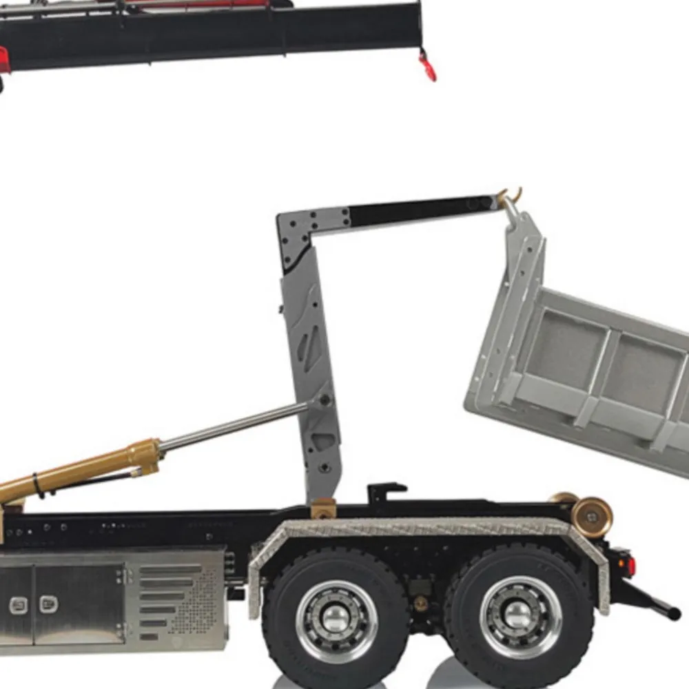 1/14 LESU Metall-Hydraulik-Kipplaster Roll-on-Kran RC-Trucks Baufahrzeugmodell mit Funkfernsteuerung und Akku Ferngesteuerte Autos Spielzeug