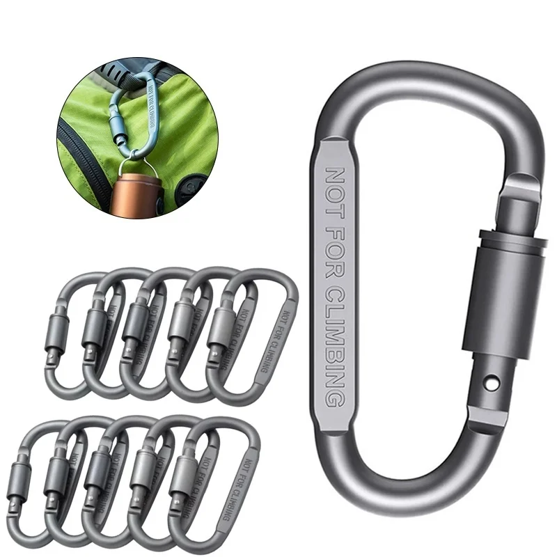 4/6PCS Carabiner For Key Camping Survival EDC Outdoor Keychain Clip Alloy Aluminum D-ring Snap Clip Lock Buckle Caribiner Hook