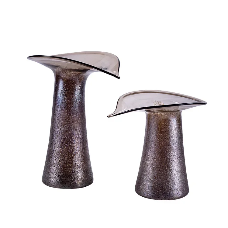 

Modern light luxury glass vase, high-end creative art flower ornament with dried flower dining table ins