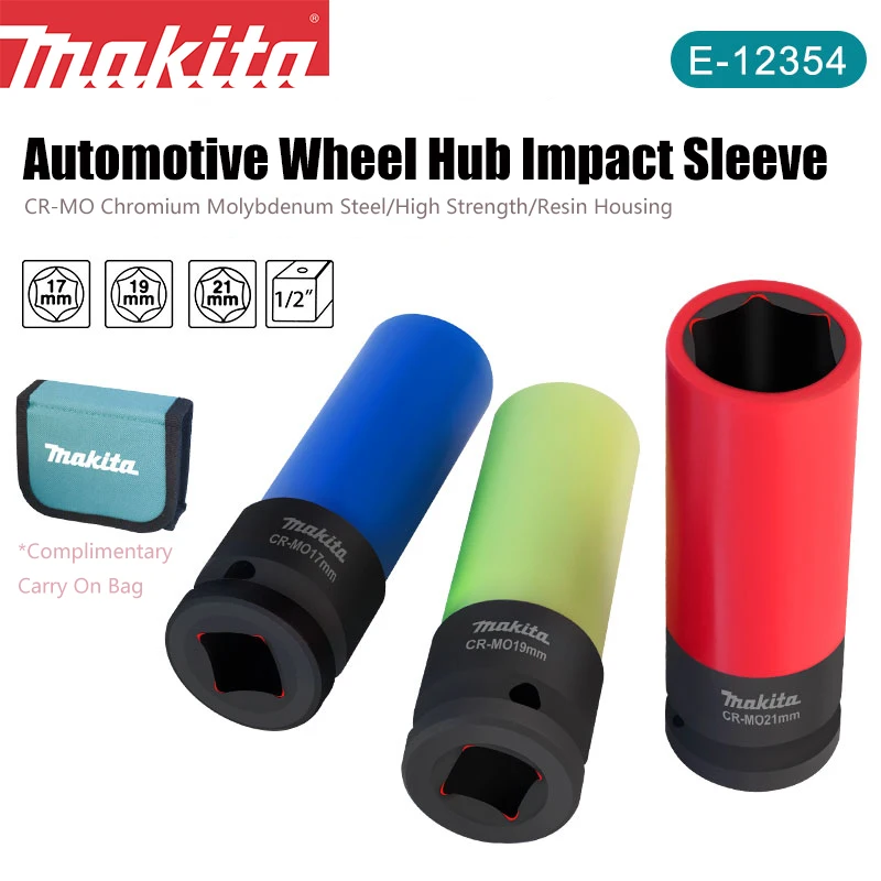 Makita E-12354 Electric Wrench Hexagonal Air Driver Socket Automotive Repair Tool Set 17/19/21mm