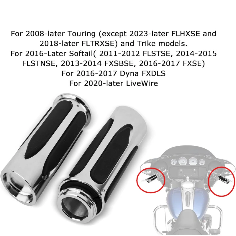 

Electronic Throttle Control 25mm 1"Inch Grips Soft Touch Handlebar Grips for Touring Street Glide Electra Glide Road Glide Trike