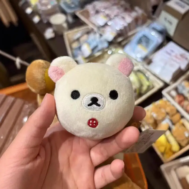 かわいい日本のリラックマぬいぐるみピンチボール、ゆっくり戻るクリエイティブなストレス解消おもちゃ、バックパックチャーム、漫画ふわふわキーホルダーギフト ﻿