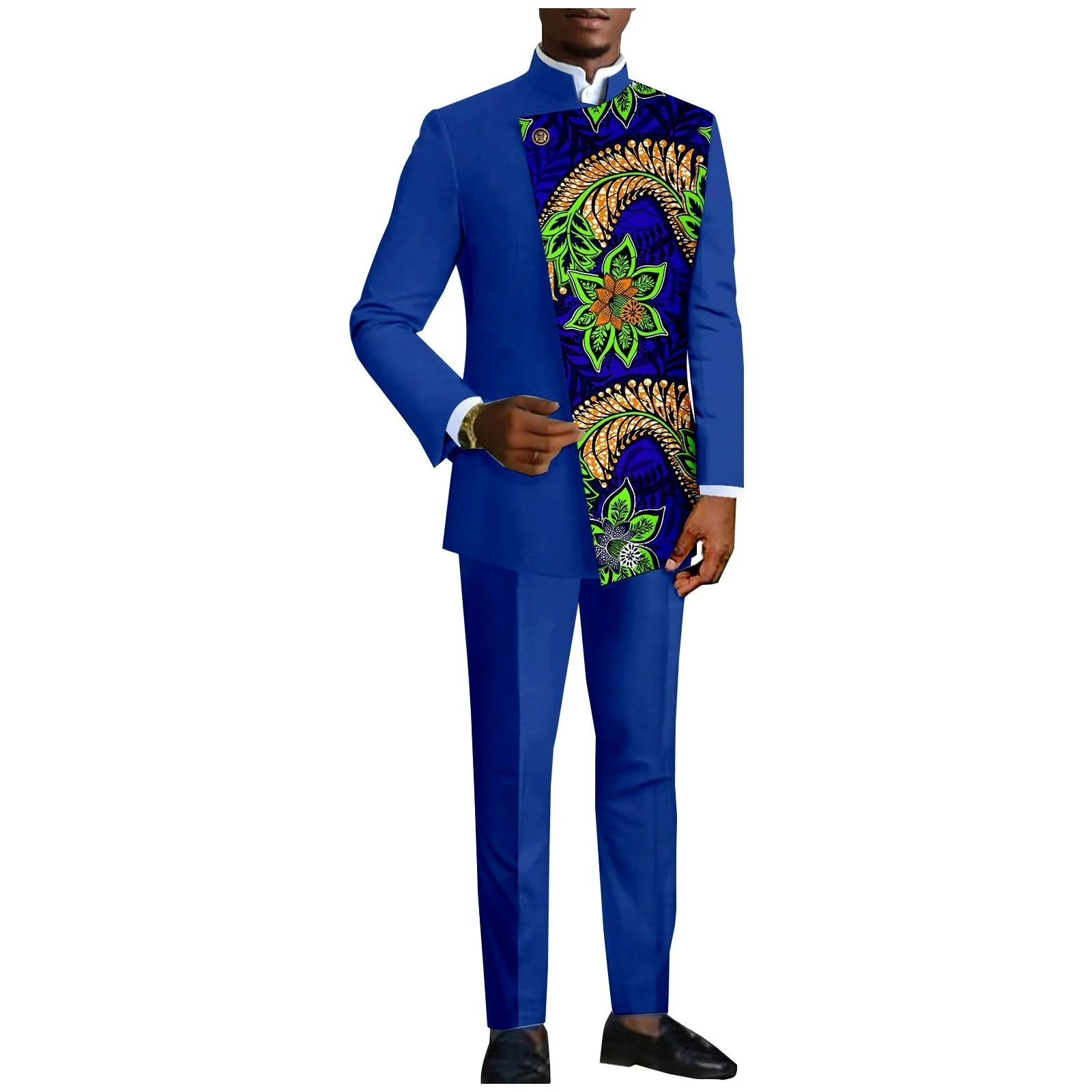 Trajes de hombre lisos de 2 piezas ajustados de diseño africano para boda, esmoquin para novio, trajes formales para fiesta de graduación, chaqueta para padrino, pantalones