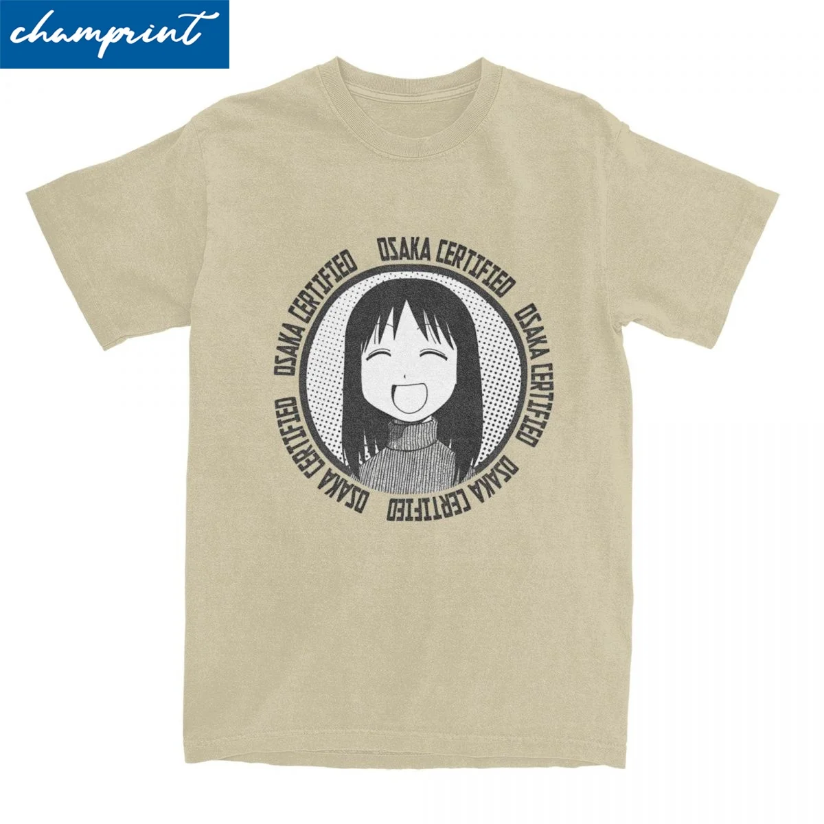 Novelty Osaka Certified Tshirts Men Short Sleeve Clothes Funny Kawaii Ayumu Anime Azumanga Daioh 100%Cotton Summer Clothing